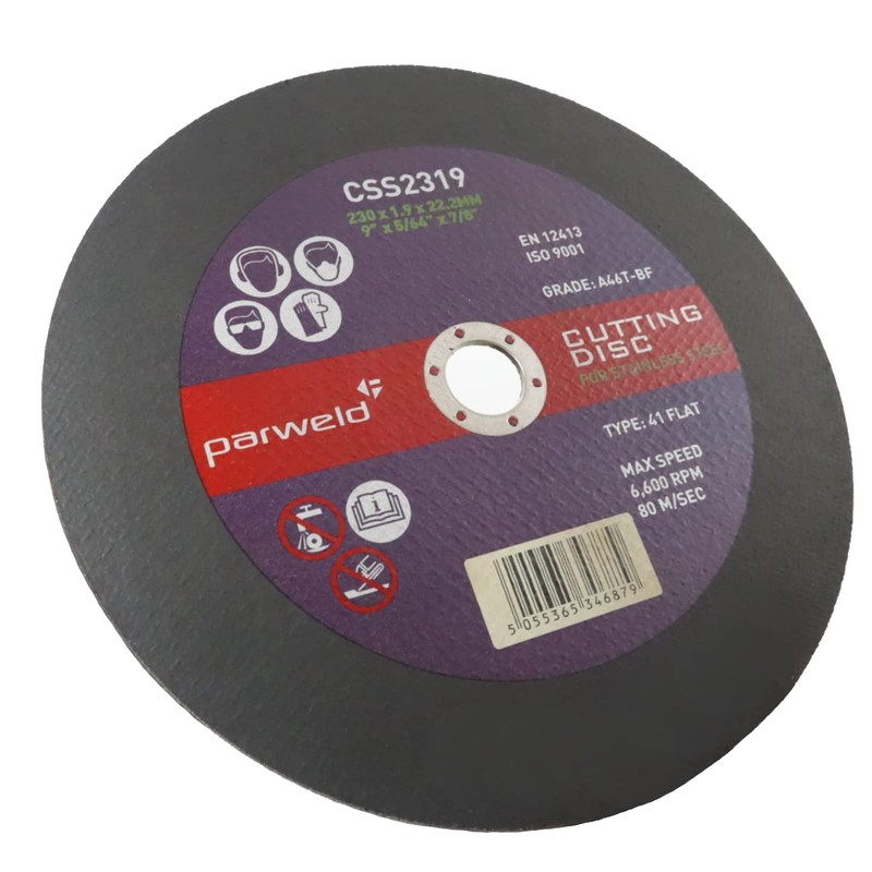 (Pack of 4) Parweld (9") 230mm x 1.9mm Thin Stainless