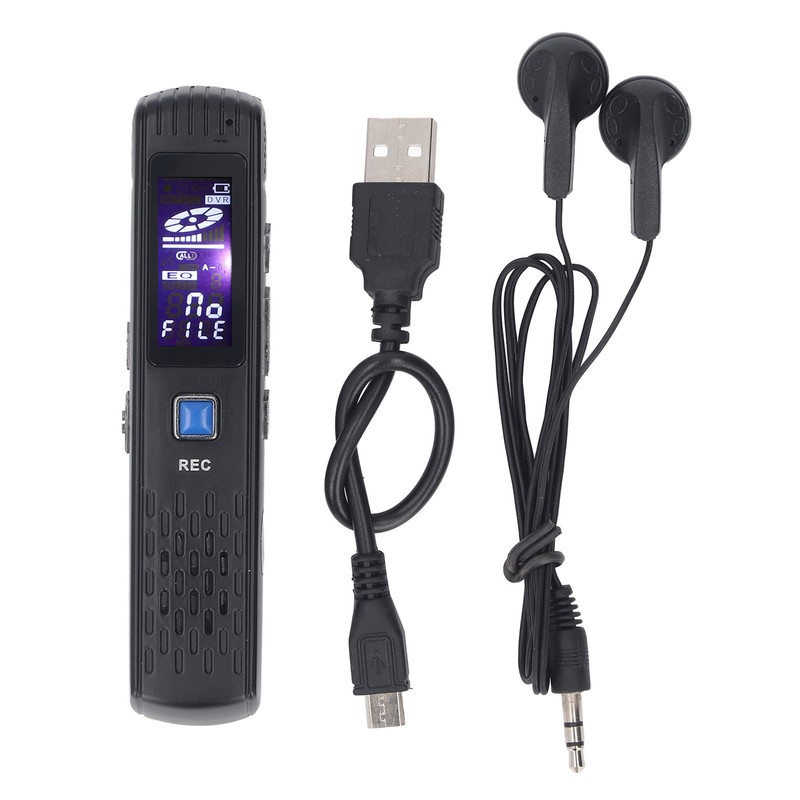Digital Voice Recorder Noise Reduction 8GB MP3 Player 220mAh 3.5mm