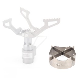 BRS 3000T Stove Windscreen Titanium Camp Stove Windshield with Storage Box for Outdoor Camping Ultralight (Grey-with stand)