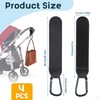 Pack of 4 Pram Hooks for Bags, Universal Carabiner Pram,