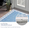 Scalloped Round Rug 6ft, Small Area Rugs Solid Blue Rug