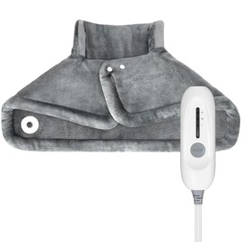 WUEAOA Heating Pads Electric for Neck and Shoulders, Birthday Christmas Gifts for Women Men, 24"x17" Large Electric Weighted Heated Heating Pad with 3 Heat Settings, 3H Auto Shut Off,Grey