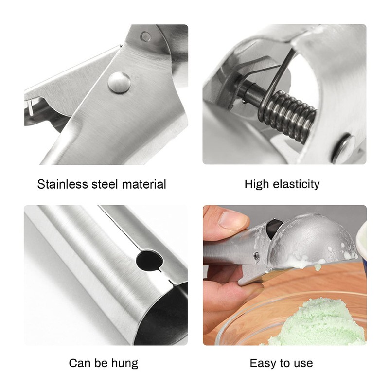 Rpanle Ice Cream Scoops with Easy Trigger, Stainless Steel Cookie