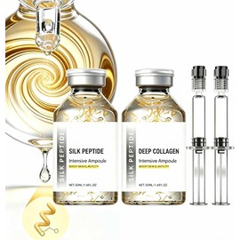 2 unidades Ampolla Reafirmante Intensiva Con PéPtidos De Seda,SéRum Facial Con PéPtidos De ColáGeno Profundo,HidratacióN E Iluminador Facial, Reafirmante Y Tensor, Para Todo Tipo De Piel.