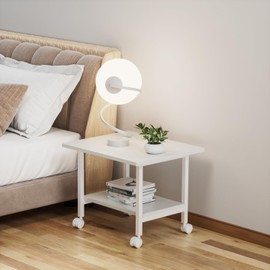 DEWEL M6 Caster with Stopper, 50 Diameter, 360° Rotation, Silent, Replacement Casters with Screws, Set of 4, White (M6)