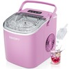 EUHOMY Countertop Ice Maker Machine with Handle, 26lbs in 24Hrs,