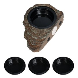 OIIBO Magnetic Gecko Feeding Ledge, Reptile Food Dish with 3PCS Feeding Cups Crested Gecko Feeder Ledge Water Bowl for Lizard Chameleon Bearded Dragon Tank Accessories