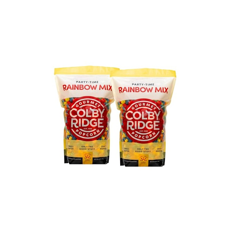 Colby Ridge 4 Gallon 2-Pack Rainbow Gourmet Craft Popped Gluten