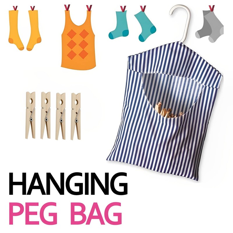 S & S PRODUCTS 1 Piece Hanging Peg Bag with