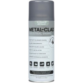 METAL-CLAD Paints For Industry Industrial Enamel, Aerosol Spray Paint - Steel Metal Iron Machinery - 1 Can (Aluminum Metallic) 9-S-1423