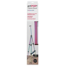 artPOP! Iridescent Tripod Easel, Adjustable Aluminum Travel Easel with Bag, Table-Top Easel for Painting, Drawing, Display, Iridescent Finish, Extra Sturdy, Folding Design, Height from 18" to 69"