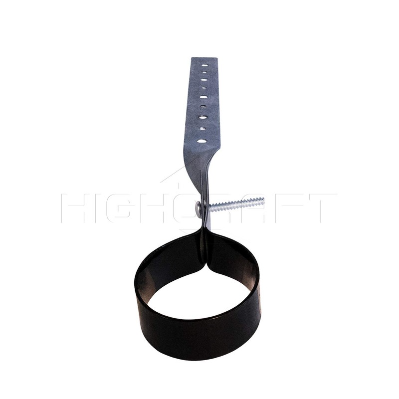 Highcraft IEX-Q04 DWV Pipe Hanger Galvanized Steel, 4 in, Black
