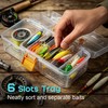 Fishing Tackle Box, Clear Plastic Fishing Bait and Lure Organizer