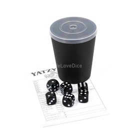 WeLoveDice DiceCupFlex Flexible Dice Cup with Lid Including 5 Dice & Block Made in Germany