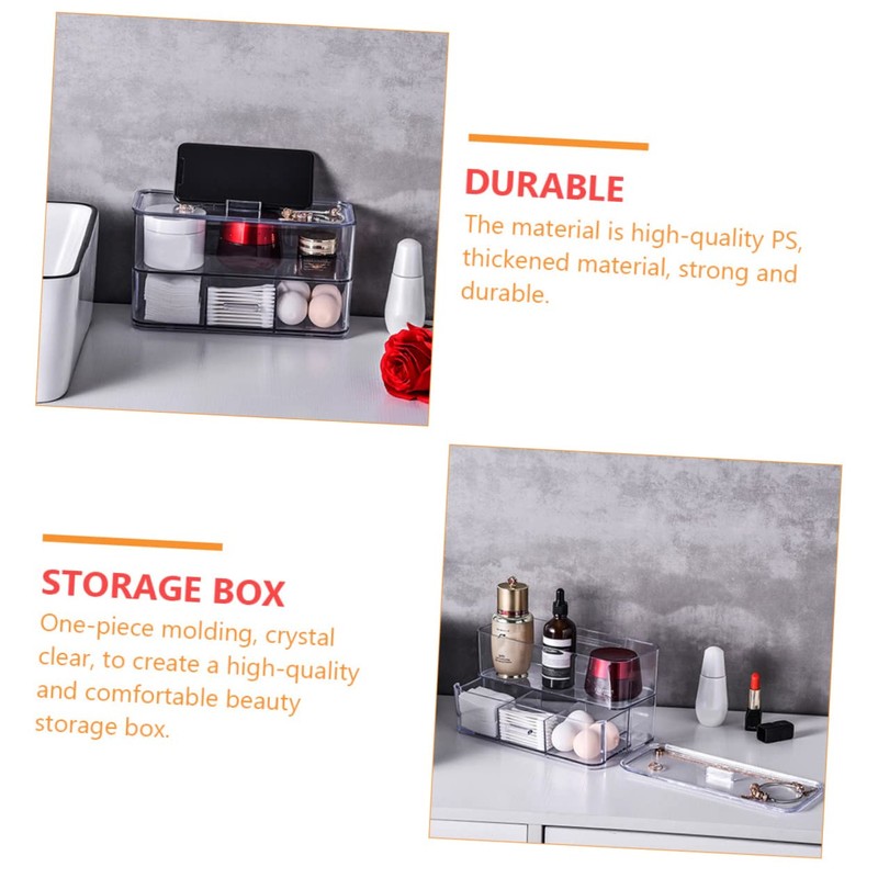 WOONEKY Bathroom Wall-mounted Storage Box Cosmetic Organizer for Makeup and