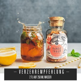 Ankerkraut Mangotraum Fruit Tea, Loose Fruit Tea, 185 g in Cork Glass