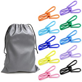 Chip Clips 60 Packs Utility 2 Inch Bag Clips - Metal Clip for Food Bag, PVC Coated Clips Heavy Duty with Waterproof Storage Bags, for Home Kitchen Camping, 10 Colors (Colored)