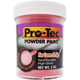 Pro-Tec Powder Paint for fishing Lures and Jigs Powder Coating for Jig Head, High Gloss Finish,Easy-to-Use Fishing Lure Paint 2 Ounce (Pro-Tec Candy Red 2oz.)