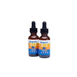 Dúo Pack Vitamina B12 Bioganic | Suplemento Alimenticio con Sabor Naranja Mandarina | 2 Envases de Vitamina Líquida Sublingual | 120 Porciones por envase de 30 ml | Apta para Veganos