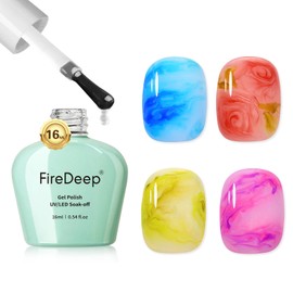 Firedeep Blooming Gel Nail Polish,16 ml Clear Nail Blooming Gel Polish Spreading Effects Nail Art Accessories for Floral Print Soak Off UV Gel 1Pcs