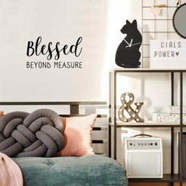 calcomanía decorativo de vinilo para pared – Blessed Beyond Meter – 31,7 x 55,8 cm – Moderno gracioso amor vida con cita para recámara, clóset de niños, sala de estar, baño, sala de juegos, comedor, cocina (negro)