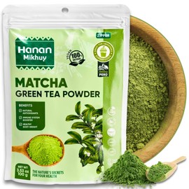 HANAN MIKHUY Té Verde Matcha En Polvo (100 G) - Té Verde Molido 100  Natural - Vegano, Sin Omg Ni Gluten - Para Batidos, Repostería Y Recetas De Perú 