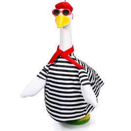 GANSHAYA Artist Porch Goose Outfits Cement Goose Statue Clothes for 23" Lawn Concrete Plastic Goose Decor Costume Party Outdoor Garden Yard Decoration