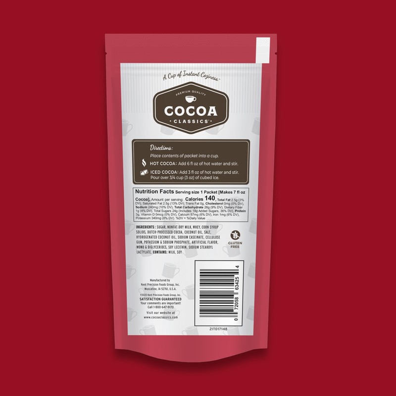 Cocoa Classics Raspberry Cocoa Mix, Hot Chocolate, Made with Nonfat
