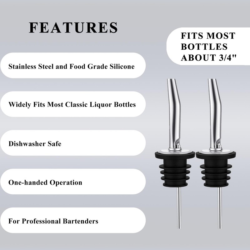 Pafusen Jigger for Bartending with 2 Pourers, Japanese Jiggers with