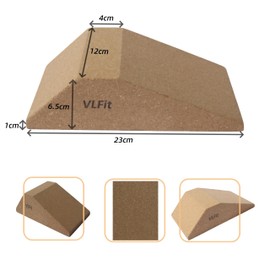 VLFit CORK Squat Wedge Blocks Set of 2 Non-Slip Slant Board Calf Stretcher, Ankle Knee Leg Stretchers, Ramp for Heel Elevated Squat, ATG Split Squat, deadlift, Lunge, Yoga, Pilates, Push up etc.