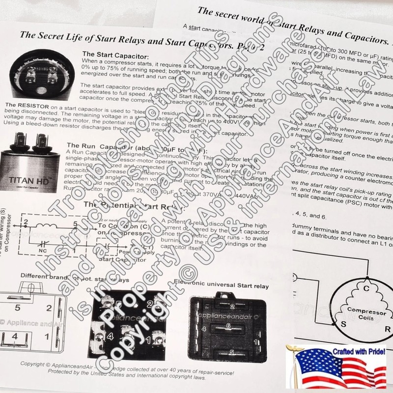 Scotsman CME256 115V, Start Relay Potential, Run/Start Capacitor, Ships Today!
