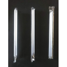 Extra Wide Individually Wrap Boba Bubble Tea Fat Drinking Straws,7-7/8" Long, Transparent, 50 pcs per case (50)