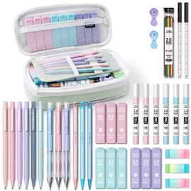 Four Candies 36PCS Aesthetic School Supplies, Mechanical Pencils 0.5mm, 0.7mm, 0.9mm & 2.0mm with 624PCS Refills, Cute Mechanical Pencils for Writing, Drawing & Drafting (Green)
