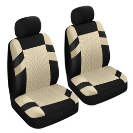 Hbxdeco 2PCS Car Front Seat Cover with 2 Headrest Covers, Breathable Waterproof Seat Covers for Front Seats, Universal Seats Cover Protector Car Accessories for Most Vehicles (Beige)