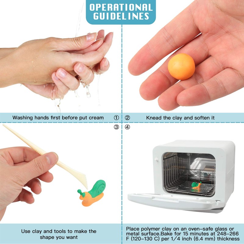 Polymer Clay 50 Colors, Modeling Clay for Kids DIY Starter