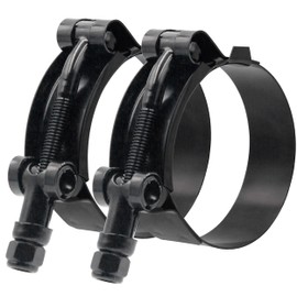 ISPINNER 2 Pack 1 Inch Stainless Steel T-Bolt Hose Clamps, Clamp Range 32-37mm for 1" Hose ID (Black)