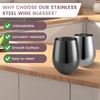 CALBODE Stainless Steel Wine Glasses Set of 4, 18oz Fancy