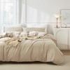 JIYUAN 100% Washed Cotton Duvet Cover Set Comfy Simple Style