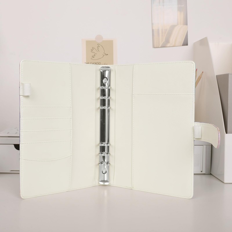SKYDUE A5 Binder, A5 Ring Binder Faux Leather, Ring Binder