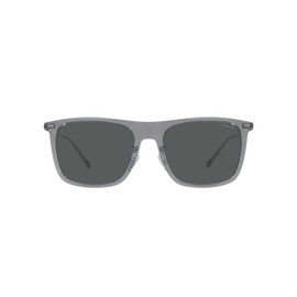 Coach HC8356 Sunglasses, Transparent Dark Grey/Dark Grey Solid, 56 mm