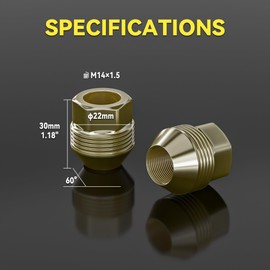 YIZBAP 24PCS 14x1.5 OEM Factory Lug Nuts,1.12" Tall Open End Bulge Acorn M14x1.5 Lug Nuts for Silverado Suburban Express Sierra 1500 Avalanche Escalade
