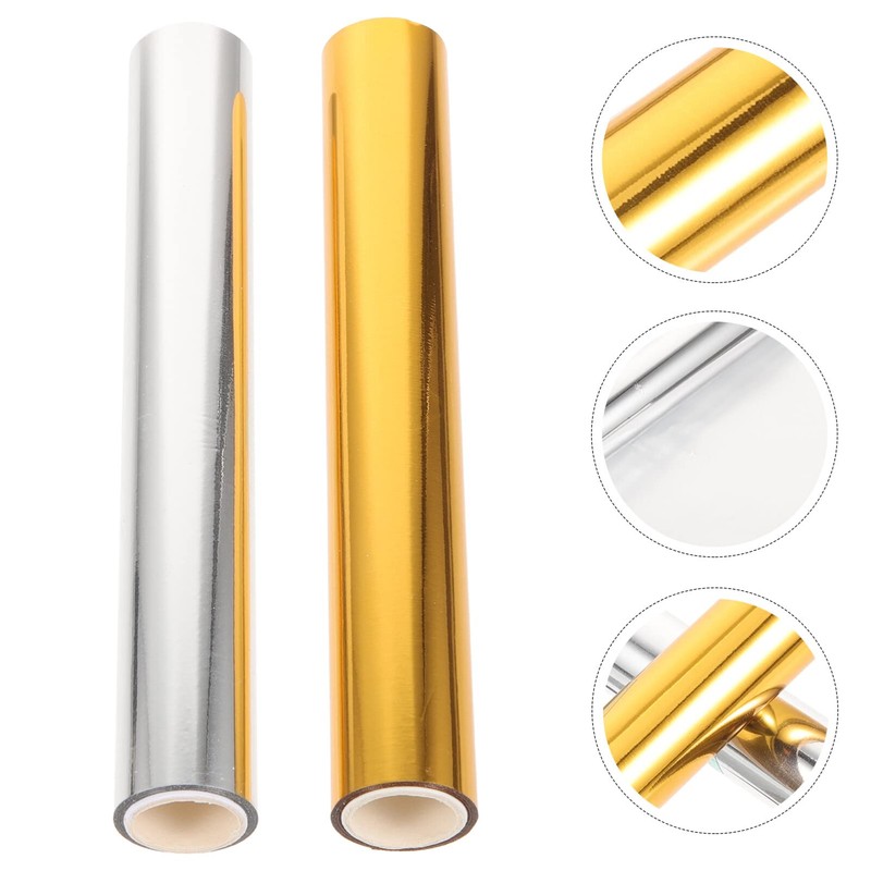 EXCEART Transfer Foil Paper 2 Rolls Toner Reactive Foil for