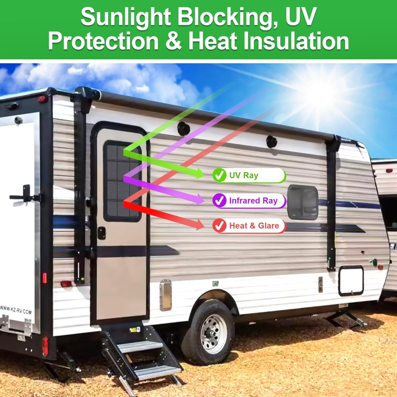 Spurtar RV Accessories Magnetic Door Window Shade Magnetic Foldable for