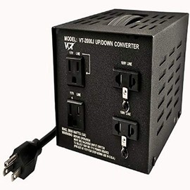 VCT VT-2000J Japan 100 Volt to USA 110 Volt Voltage Converter Transformer, 2000 WATT, Black