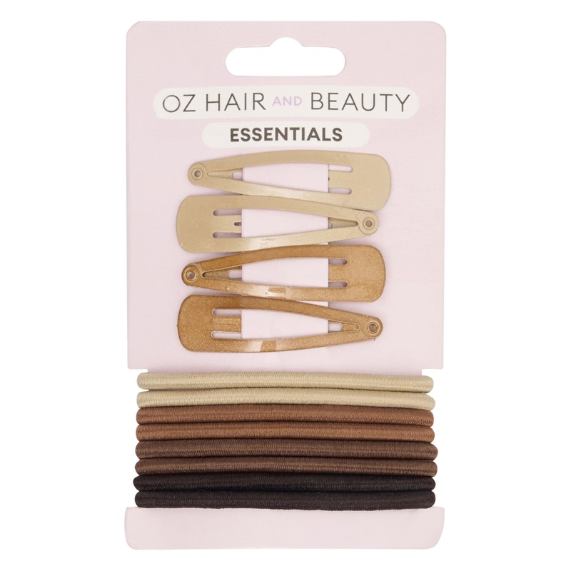 Oz Essentials Hair Clip and Elastic Set - Multi Colour