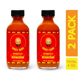 Carolina Reaper & Habanero Hot Sauce by Angry Baba | Sweet and Spicy "Swicy" Sauce | Best Wing Sauce | Flavorful | Versatile | Small Batch Hand-Crafted | Vegan | Gluten Free | Buildable Heat | 2 Pack | 4 Ounces Total