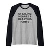 Funny Stealing Hearts and Blasting Farts Vintage Letter Raglan Baseball