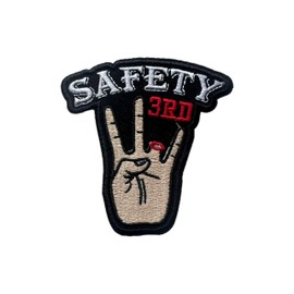 AKIKOPATCH Safety Third Embroidery Iron On Patches, Size 3" Lineman Sew Patches for Clothes Backpacks Hats Jeans Bags, Funny Meme Embroidered Patches Iron On Fabric Patches DIY Gift for Lineman Men