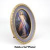 Needzo Divine Mercy Framed Print, Oval Gold Toned Frame, Traditional