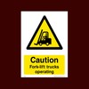 Caution Fork-lift trucks operating Plastic Sign (WG54) - Men Working,